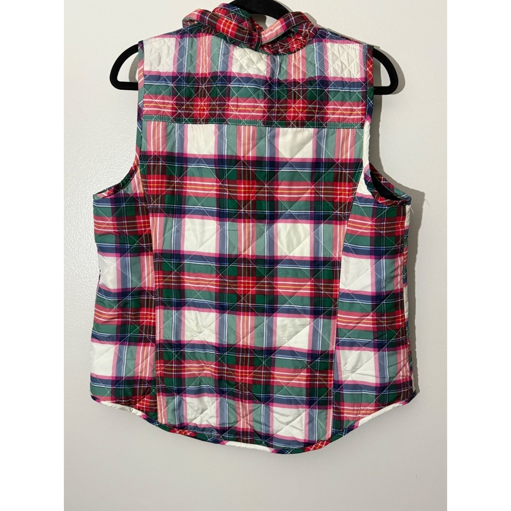Crown & Ivy Plaid Quilted Vest Pockets Full Zip Sleeveless Jacket XL - Picture 4 of 5